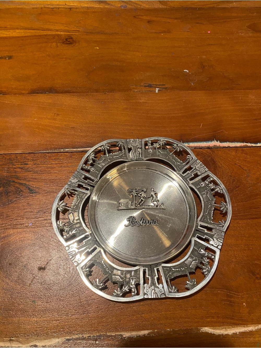 Bolivian Pewter Decorative Dish